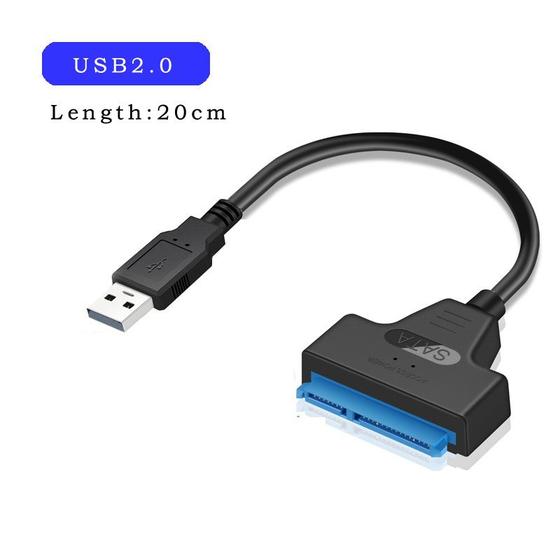 Cabo Adaptador Sata Para USB 2.0 3.0 SSD ou HD - Adaptador USB ...