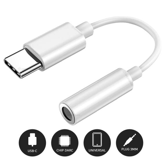 Cabo Adaptador Tipo C Usb-c Para Fone Ouvido P2 P3 3.5mm Menor preço em Cabo Adaptador Tipo C Usb-c Para Fone Ouvido P2 P3 3.5mm
