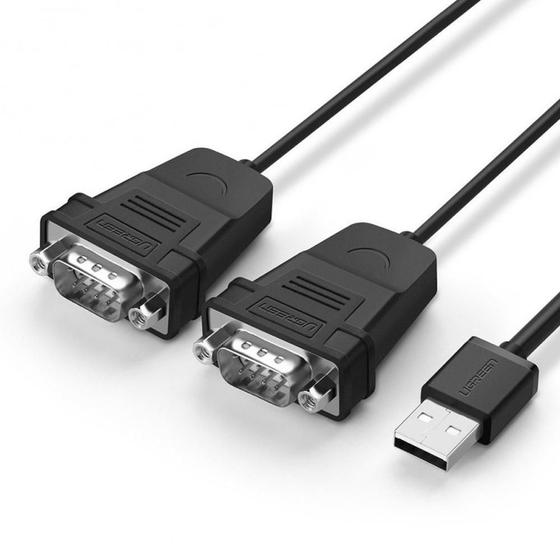 Imagem de Cabo Adaptador Ugreen Usb 2.0 P/Serial Db9 Rs-232 1.5M Preto