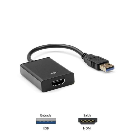 Imagem de CABO ADAPTADOR USB 2.0 M x HDMI F ADP-USBHDMI10BK PLUS CABLE