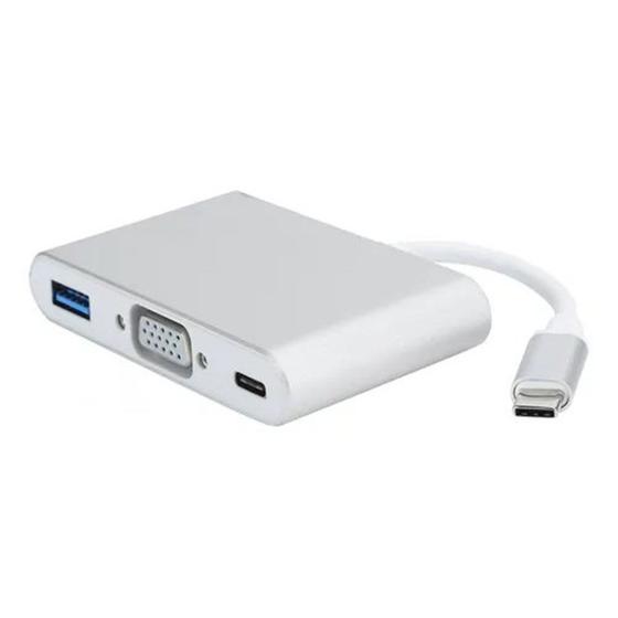 Cabo Adaptador USB C 3.1 Tipo-c Thunderbolt 3.0 Para Vga USB 3.0 3 em 1 Menor preço em Cabo Adaptador USB C 3.1 Tipo-c Thunderbolt 3.0 Para Vga USB 3.0 3 em 1