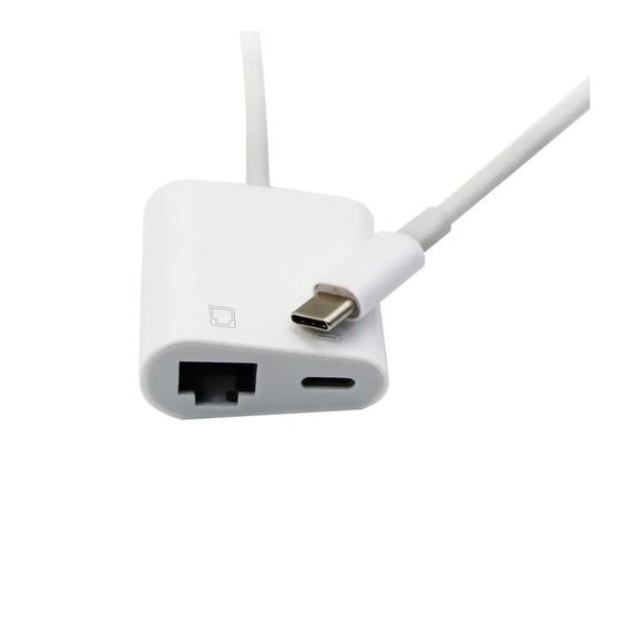 Imagem de Cabo Adaptador USB Tipo-C para RJ45 Com Carregamento 36 W
