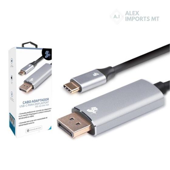Cabo Adaptador Usb Type-C x Displayport M Otimo - A.R Variedades MT Imagem de Cabo Adaptador Usb Type-C x Displayport M Otimo