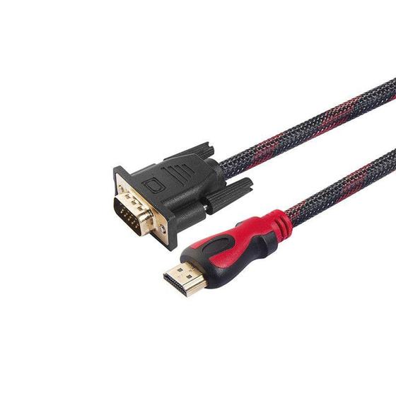 Imagem de Cabo Adaptador  Vga Para Hdmi 3 Metros Nylon Lelong Le-6619