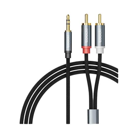 Imagem de Cabo Áudio 3,5mm Macho para 2 RCA - Auxiliar para TV, Amplificador e DVD