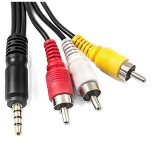 Imagem de Cabo Auxiliar P3 X 3rca Estéreo 2 Metros Bom e Barrato