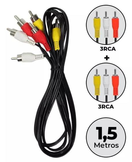 Imagem de Cabo Av 3rca X 3rca 1,5m Vídeo Som Tv Tubo alta qualidade