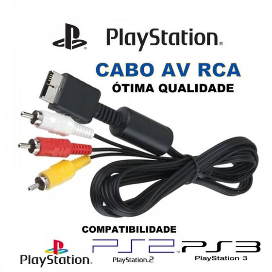 Imagem de Cabo av para Play 2 e play 3 , cabo áudio e vídeo