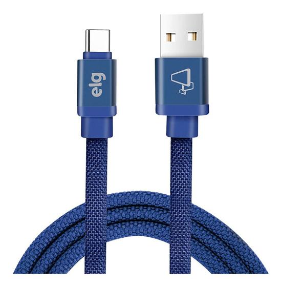 Imagem de Cabo AZUL Tipo-C Tecido Canvas 1 Mts reforçado Recarga e Sincronização - CNVC10BE