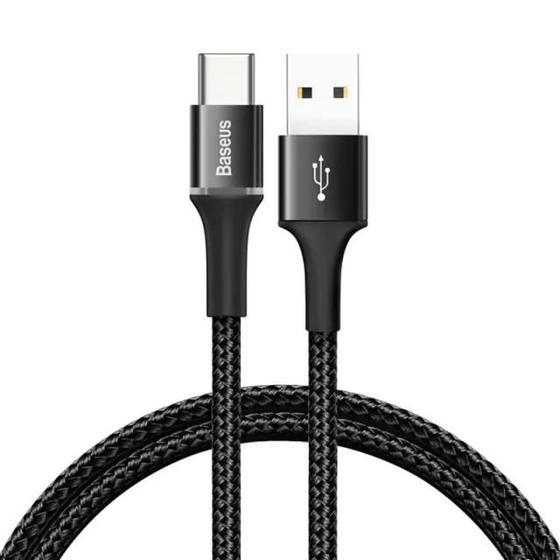 Imagem de Cabo Baseus Reforçado USB Tipo C Turbo Preto 3A 1M