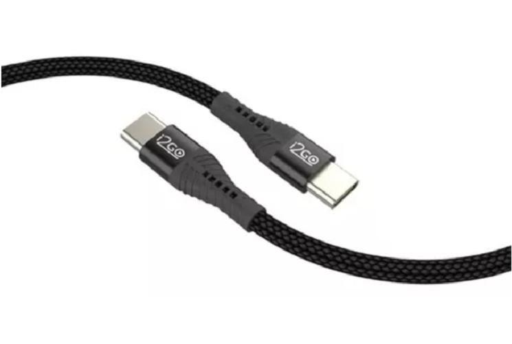 Imagem de Cabo Boost Speed 100w 2 Metros Preto I2go - Usb-c/usb-c