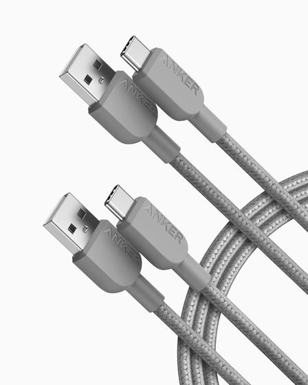 Imagem de Cabo Carregador Anker 310 USB-A para USB-C (6 Pés) - Pacote com 2