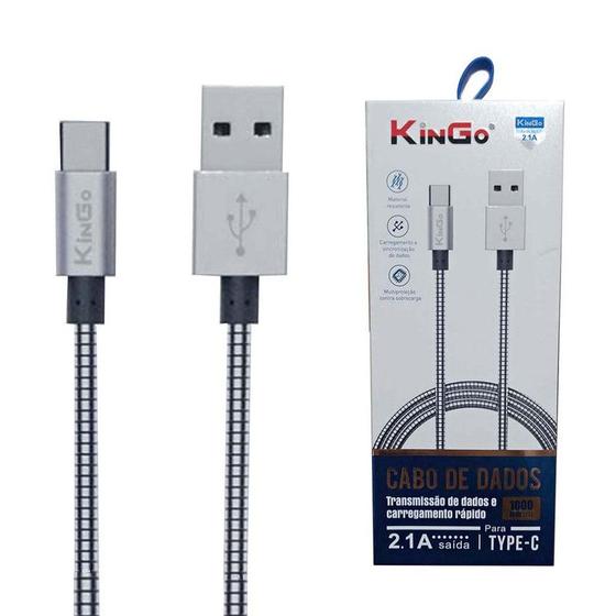 Cabo Carregador Metálico Compatível com LG K50S - USB C Menor preço em Cabo Carregador Metálico Compatível com LG K50S - USB C