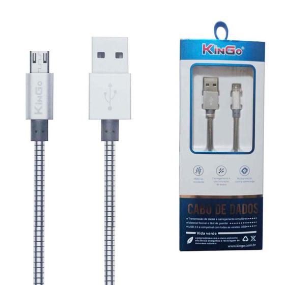 Cabo Carregador Metálico Para Samsung Galaxy J7 - Micro USB V8 Menor preço em Cabo Carregador Metálico Para Samsung Galaxy J7 - Micro USB V8
