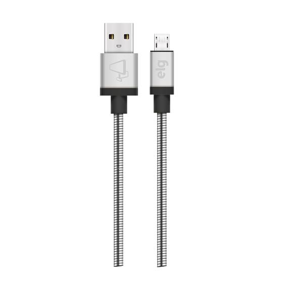 Imagem de Cabo Carregador Micro USB Com Mola Inox Preto -  ELG