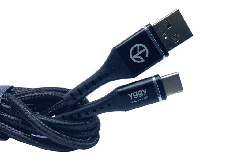 Imagem de Cabo Carregador Turbo YGGY Usb Tipo A x Tipo C Preto 3A 1,2m