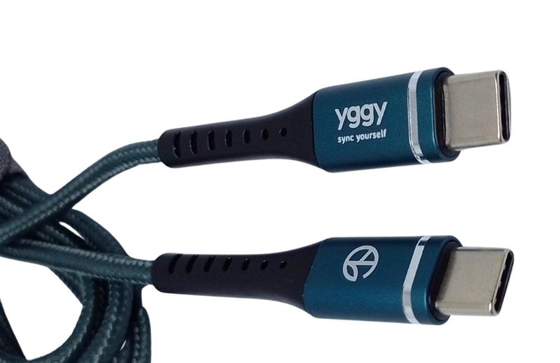 Imagem de Cabo Carregador Turbo YGGY Usb Tipo C X Tipo C Verde 3A 1,2m