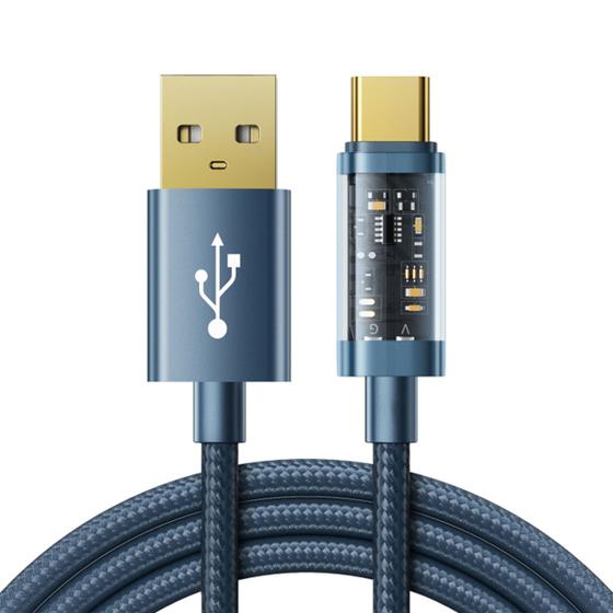 Imagem de Cabo Carregador Ultra Rápido Usb C 100W 1,2m Azul Joyroom