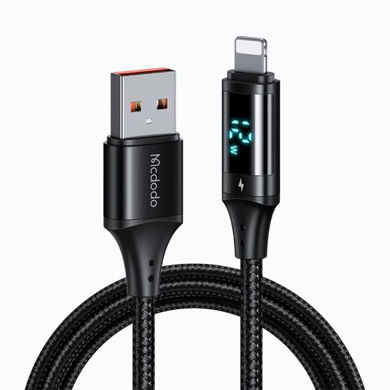 Imagem de Cabo Carregador USB A Para Lightning Com Display Turbo 3A 1m Mcdodo