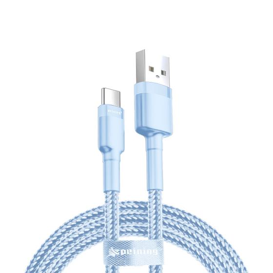 Imagem de Cabo Carregador USB-C Carregamento Rápido Nylon Reforçado