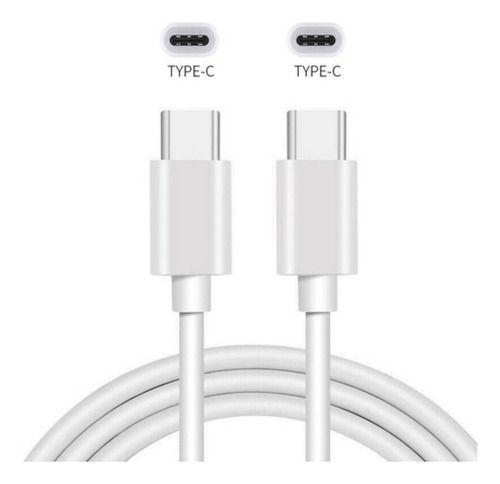 Imagem de Cabo Carregador Usb-c Tipo C 2 Lados 1m Branco Rápido Turbo