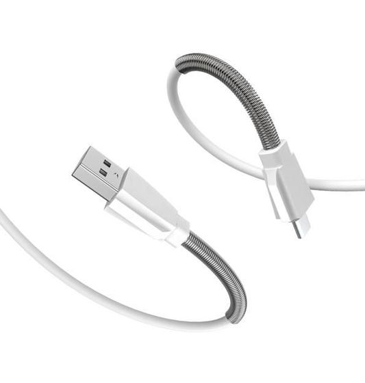 Imagem de  Cabo Carregador Usb Turbo para Tipo C Transferência de dados 3.1 A Carga Rápida Reforçado 2 metros Branco 