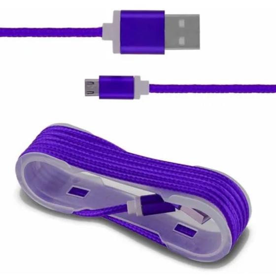 Imagem de Cabo Carregador V8 De Nylon Usb - Xt-5380-v8  Roxo