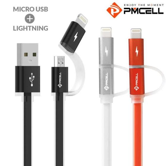 Imagem de Cabo Celular 2 Em 1 - Micro Usb V8 + Lightning Cb-31