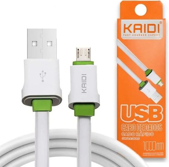 Cabo Celular Micro USB V8 Kaidi Android Turbo Rápido 1m Menor preço em Cabo Celular Micro USB V8 Kaidi Android Turbo Rápido 1m