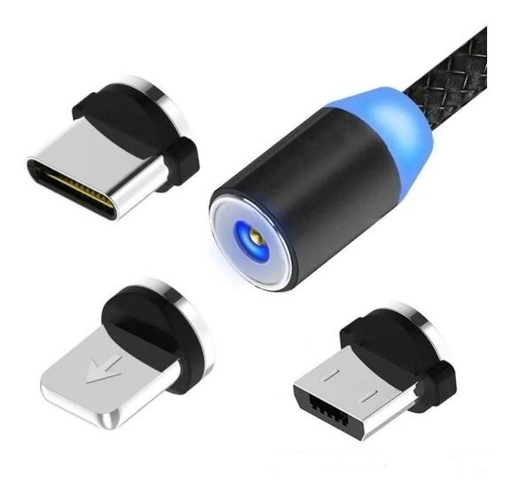 Imagem de Cabo Celular Ponta Magnética Tipo C V8 Lightning USB