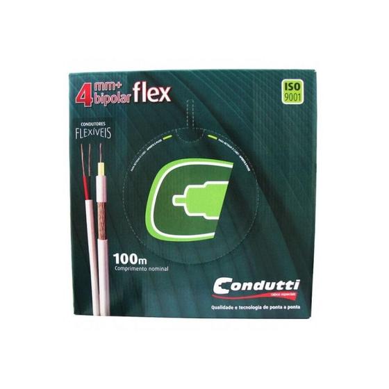 Cabo Coaxial 4mm 80% Flexível Rolo com 100M 7899658703295 Condutti Menor preço em Cabo Coaxial 4mm 80% Flexível Rolo com 100M 7899658703295 Condutti