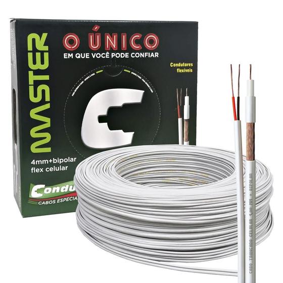 Imagem de Cabo coaxial 4mm bipolar condutti Master cobre 100m cftv