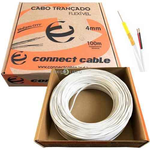 Imagem de Cabo Coaxial Bipolar 4mm 100m 80% Cftv Trançado Br