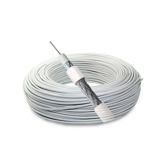 Cabo Coaxial RG 06 67 Branco Rolo 100 metros - Megatron Menor preço em Cabo Coaxial RG 06 67 Branco Rolo 100 metros - Megatron
