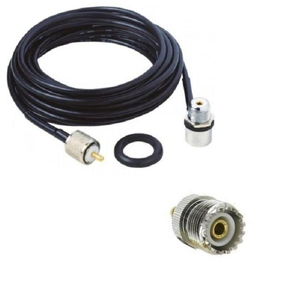 Imagem de Cabo Coaxial Rg58 3,5 metros com Conectores + Adaptador Sma Uhf Femea Baofeng