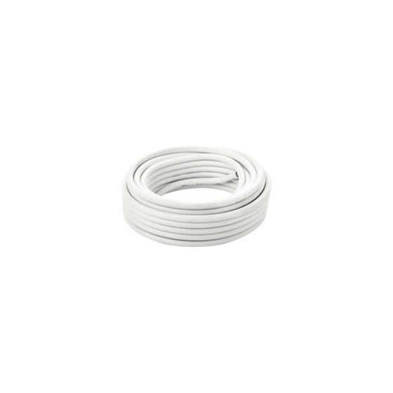 Imagem de Cabo coaxial RG6 15m branco com conectores para TV ou câmera IP