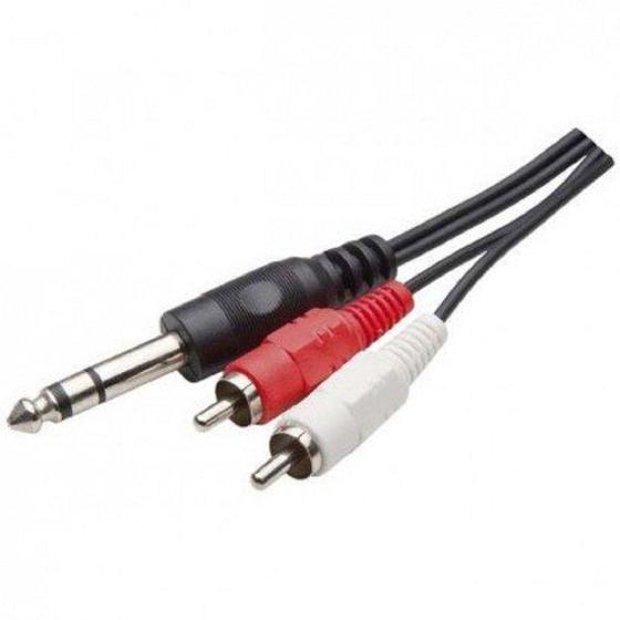 Imagem de Cabo conversor 2 rca m x p10 stereo macho 2mt gvbrasil cbd.1019 