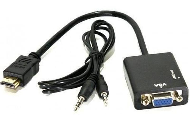 Imagem de Cabo Conversor Adaptador De Hdmi Para Vga Com Áudio