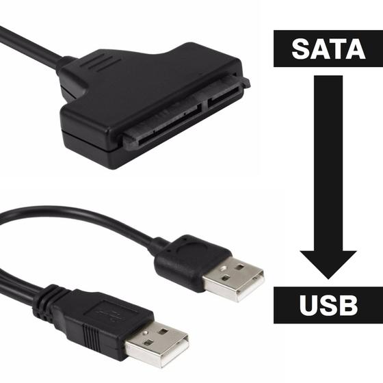 Cabo Conversor de HD Sata 2,5" para USB 2.0 - Converta seu HD interno em um Externo Menor preço em Cabo Conversor de HD Sata 2,5" para USB 2.0 - Converta seu HD interno em um Externo