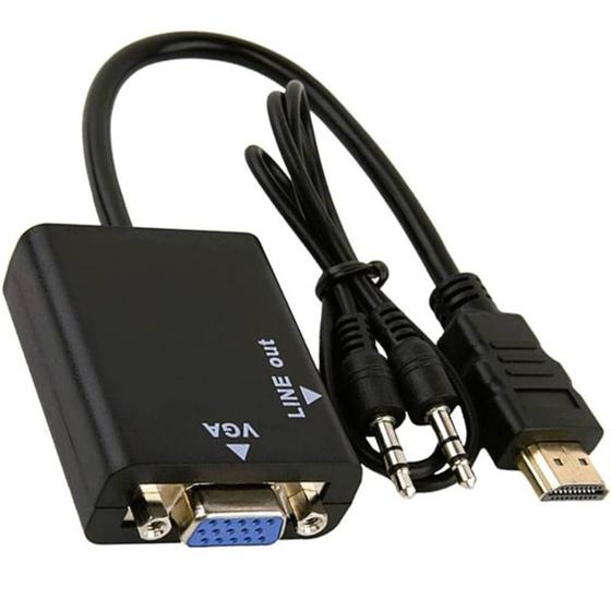 Imagem de Cabo Conversor hdmi para vga Com Áudio Usb