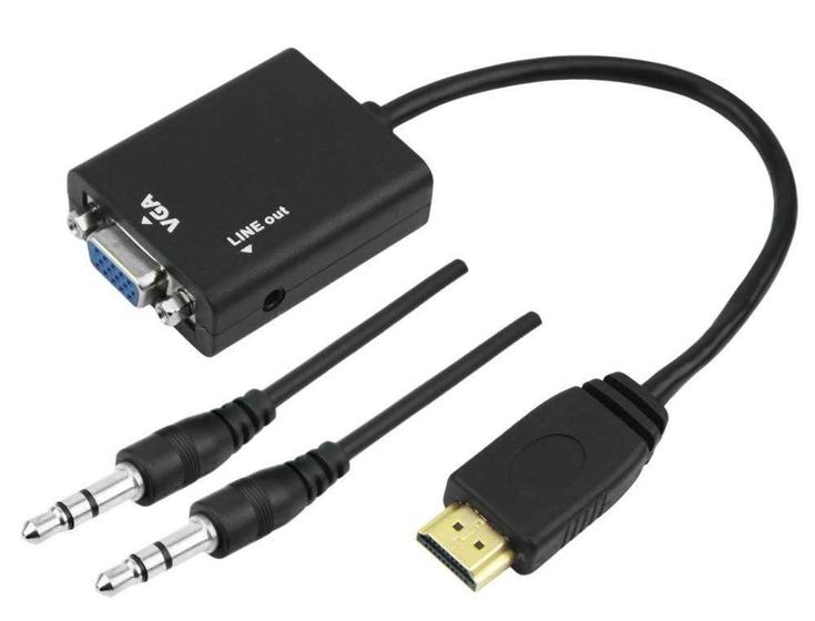 Imagem de Cabo Conversor Hdmi Para Vga Com Saida P2 De Audio - 07721.1