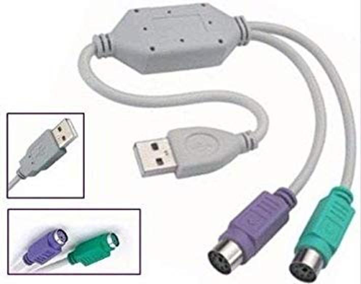 Imagem de Cabo Conversor Usb A Macho Para 2 Ps2 Femea-teclado/mouse