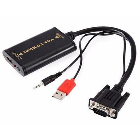 Imagem de Cabo Conversor VGA Para HDMI Com Áudio USB - Lotus