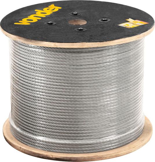 Cabo de aço af 3/32" alma de fibra 6x7 galvanizado com 100 metros - Vonder Menor preço em Cabo de aço af 3/32" alma de fibra 6x7 galvanizado com 100 metros - Vonder