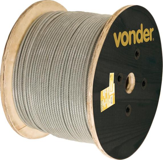 Cabo de aço af 5/32" alma de fibra 6x19m galvanizado plastificado com 100 metros - Vonder Menor preço em Cabo de aço af 5/32" alma de fibra 6x19m galvanizado plastificado com 100 metros - Vonder
