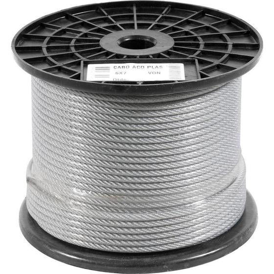 Imagem de Cabo De Aço Plastificado Af 4,76Mm 3/16 6X7 Com 100M Vonder