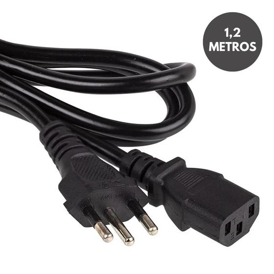 Imagem de Cabo De Alimentação Ac Pc Monitor Fonte Tripolar 1,2M Plug