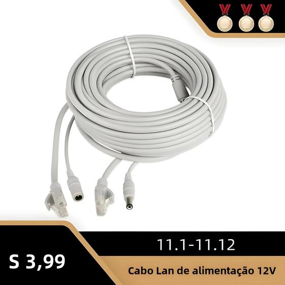 Imagem de Cabo de Alimentação DC 12V para Câmera IP CCTV Escam RJ45 - 5m, 10m, 15m, 20m e 30m