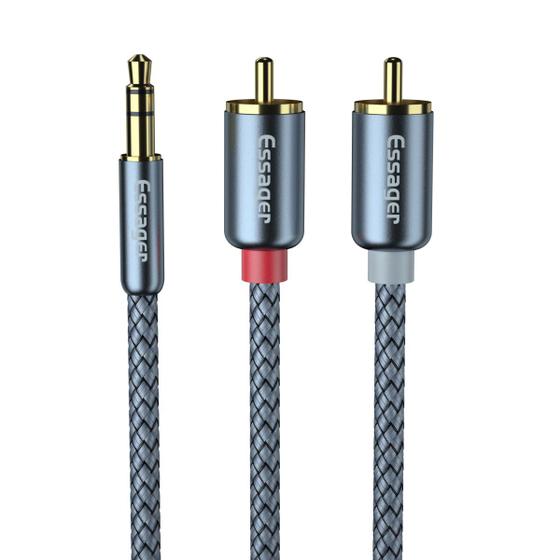 Cabo de Áudio 1m Auxiliar P2 x RCA Estéreo Essager Menor preço em Cabo de Áudio 1m Auxiliar P2 x RCA Estéreo Essager