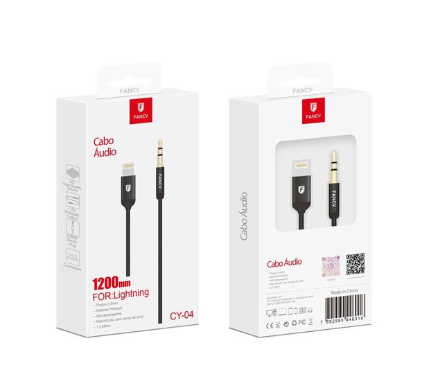 Imagem de Cabo de Áudio Auxiliar P2 Compativel com IPhone 1 Metro Fancy CY04